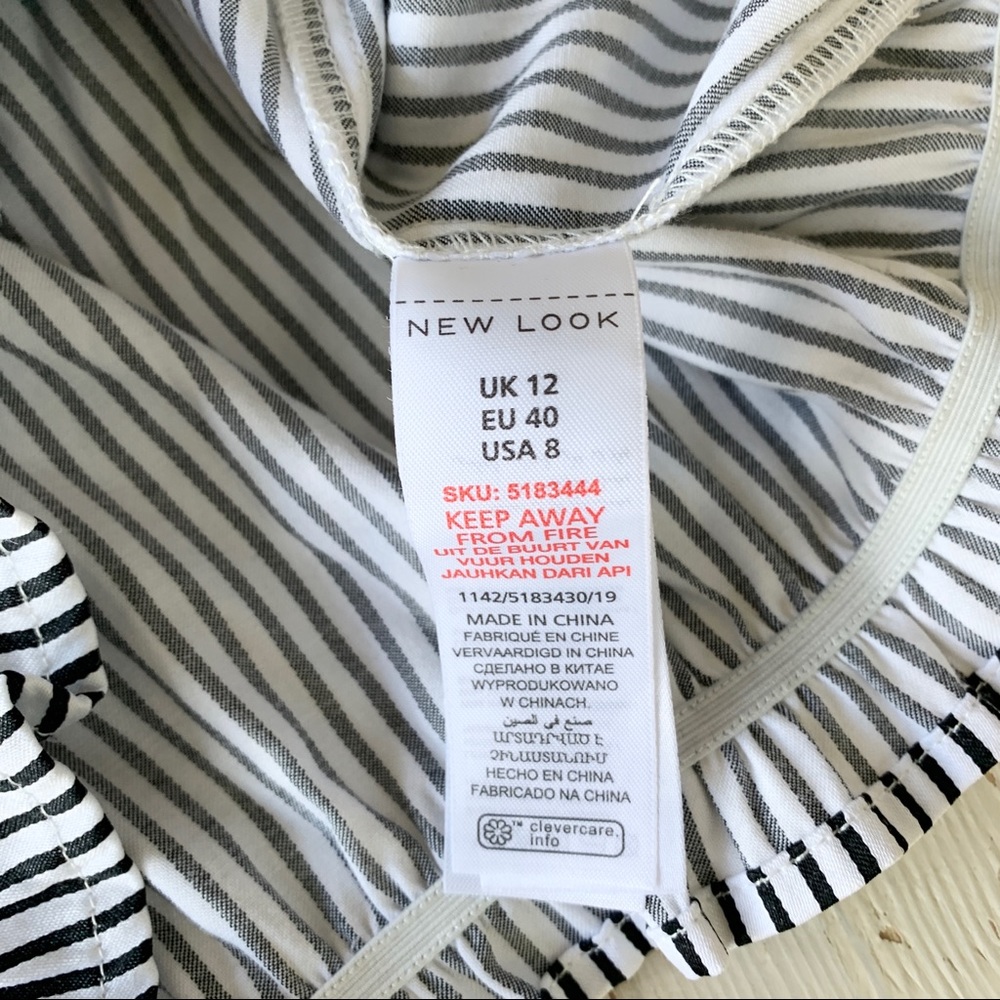 New Look Off the Shoulder striped crop top sz 8 - Picture 4 of 6
